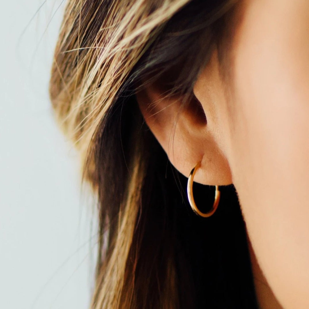 Solid Gold Dangling Diamond Hoop Earrings, 14ky – Ashley Schenkein Jewelry  Design